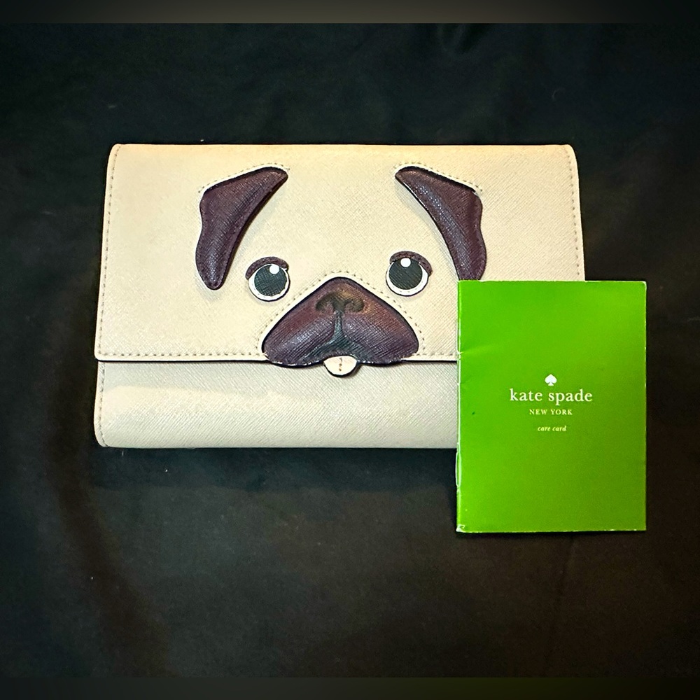 Kate Spade Pug trifold wallet/crossbody